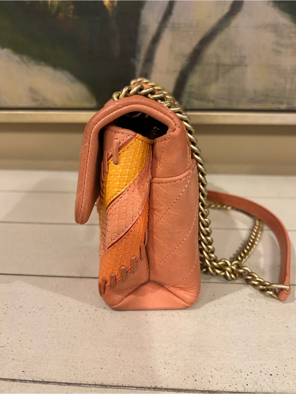 Chanel Python Chevron Flap Bag - Picture 6 of 15